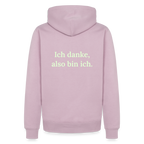 Design Hoodie „Ich danke, also bin ich“ für Herren aus Bio-Baumwolle, Farbe: rosa – Dankfabrik.