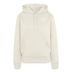 Design-Hoodie „Ich danke, also bin ich“ für Damen aus Bio-Baumwolle, Farbe: weiß – Dankfabrik.