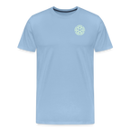 Design T-Shirt „Eat. Sleep. Thank. Repeat.“ für Herren aus Bio-Baumwolle, Farbe: hellblau  - Dankfabrik.