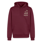 Hoodie „Eat. Sleep. Thank. Repeat.“ | Herren * - Burgunderrot