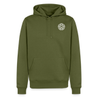 Design-Hoodie „Dankbarkeit“ für Herren aus Bio-Baumwolle, Farbe: khaki – Dankfabrik.