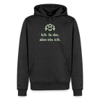 Design Hoodie „Ich danke, also bin ich“ für Herren aus Bio-Baumwolle, leuchtende Farbe: anthrazit – Dankfabrik.