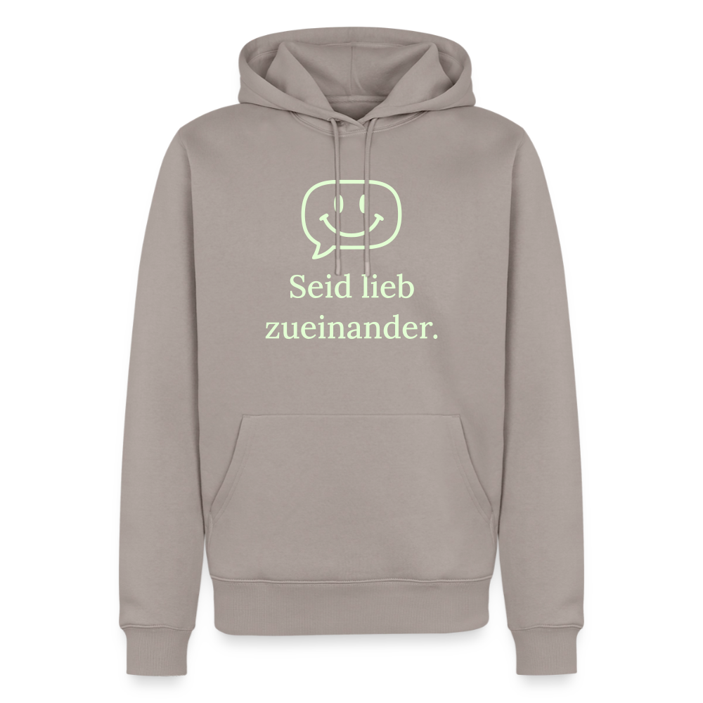 Hoodie „Seid lieb zueinander“ | Herren * - Taupe