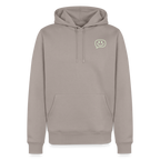 Design Hoodie „Seid lieb zueinander“ für Herren aus Bio-Baumwolle, Farbe: beige – Dankfabrik.
