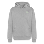Design Hoodie „Seid lieb zueinander“ für Herren aus Bio-Baumwolle, Farbe: grau – Dankfabrik.