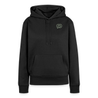 Design Hoodie „Seid lieb zueinander“ für Damen aus Bio-Baumwolle, Farbe: schwarz – Dankfabrik.