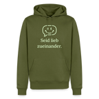 Hoodie „Seid lieb zueinander“ | Herren * - Khaki