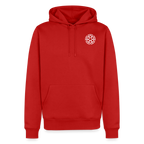 Design-Hoodie „Dankbarkeit“ für Herren aus Bio-Baumwolle, Farbe: rot – Dankfabrik.