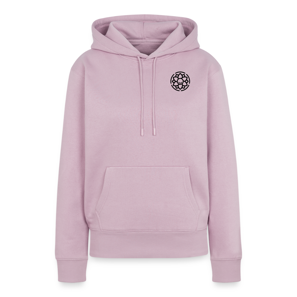 Design-Hoodie „Dankbarkeit“ für Damen aus Bio-Baumwolle, Farbe: altrosa – Dankfabrik.