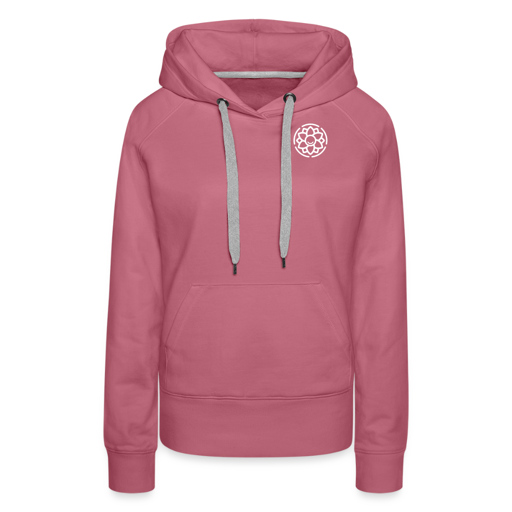 Design-Hoodie „Dankbarkeit“ für Damen aus Bio-Baumwolle, Farbe: rosa – Dankfabrik.
