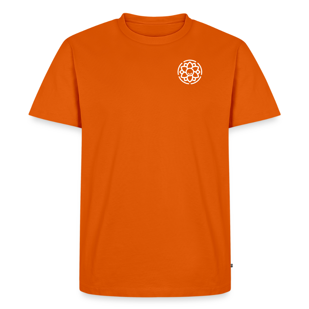 Design T-Shirt „Dankbarkeit“ für Herren aus Bio-Baumwolle, Farbe: orange – Dankfabrik.