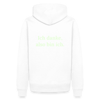 Design Hoodie „Ich danke, also bin ich“ für Herren aus Bio-Baumwolle, Farbe: weiß – Dankfabrik.