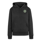 Design Hoodie „Seid lieb zueinander“ für Damen aus Bio-Baumwolle, Farbe: anthrazit – Dankfabrik.