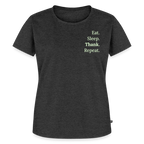 T-Shirt „Eat. Sleep. Thank. Repeat.“ | Damen * - Anthrazit meliert