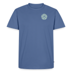 Design T-Shirt „Ich danke, also bin ich“ für Herren aus Bio-Baumwolle, Farbe: blau – Dankfabrik.