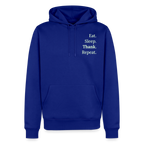 Hoodie „Eat. Sleep. Thank. Repeat.“ | Herren * - Royalblau