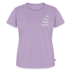 T-Shirt „Eat. Sleep. Thank. Repeat.“ | Damen * - Lavendel