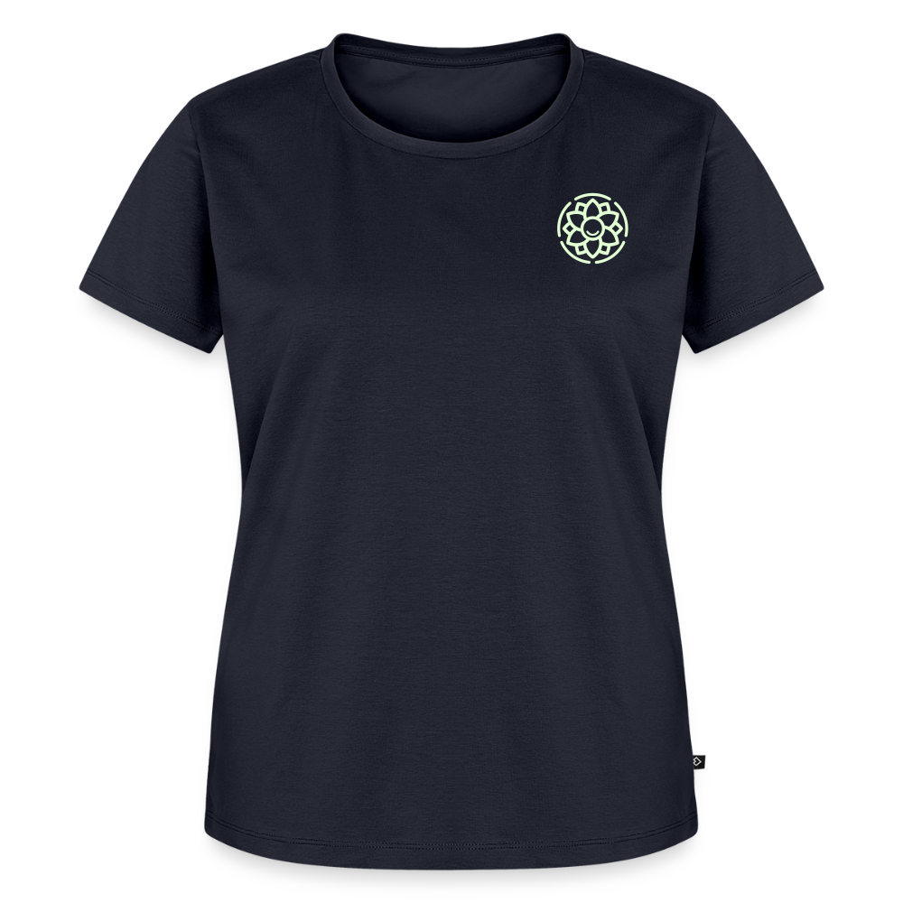 Design T-Shirt „Seid lieb zueinander“ für Damen aus Bio-Baumwolle, Farbe: navy-blau - Dankfabrik.