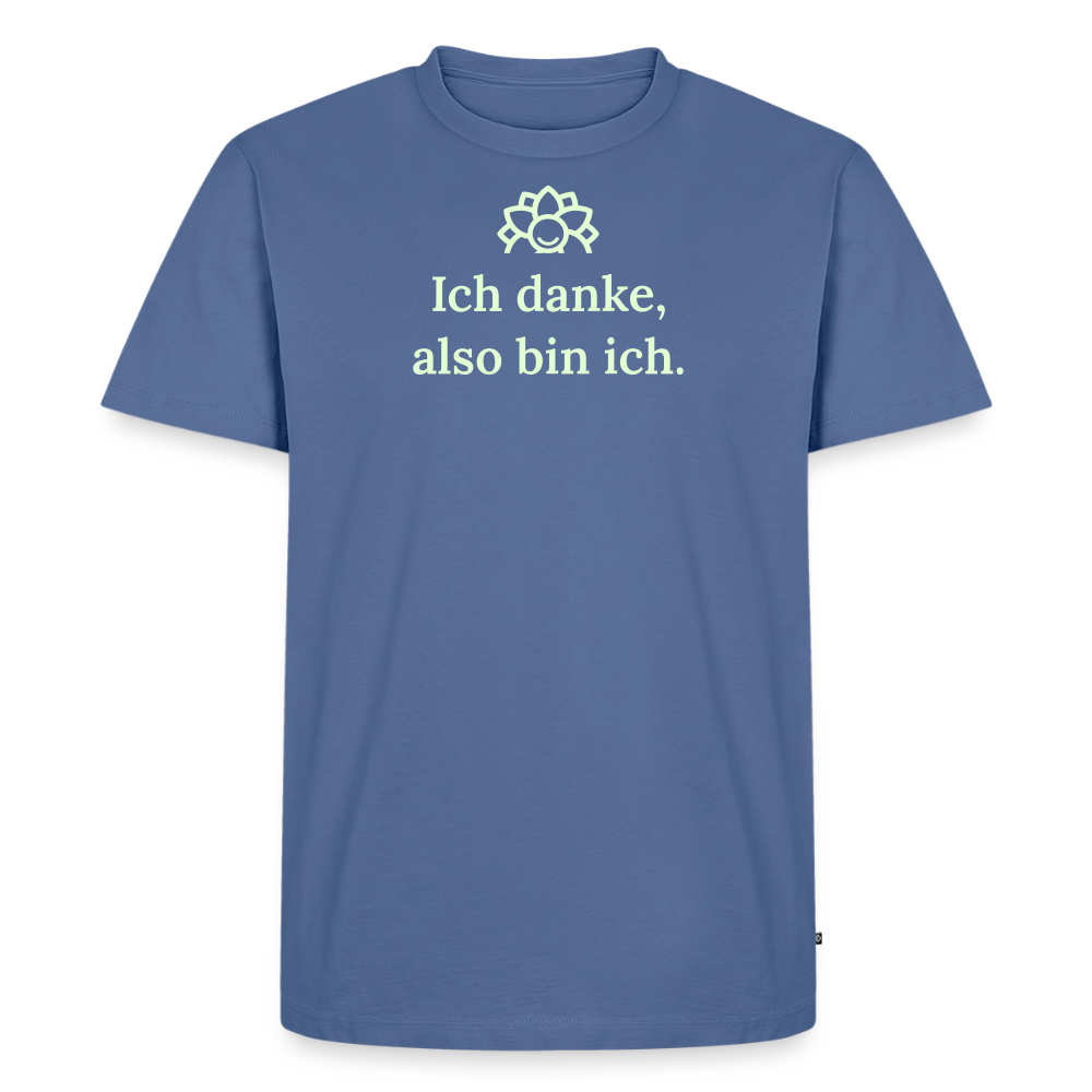 T-Shirt „Ich danke, also bin ich." | Herren * - Taubenblau