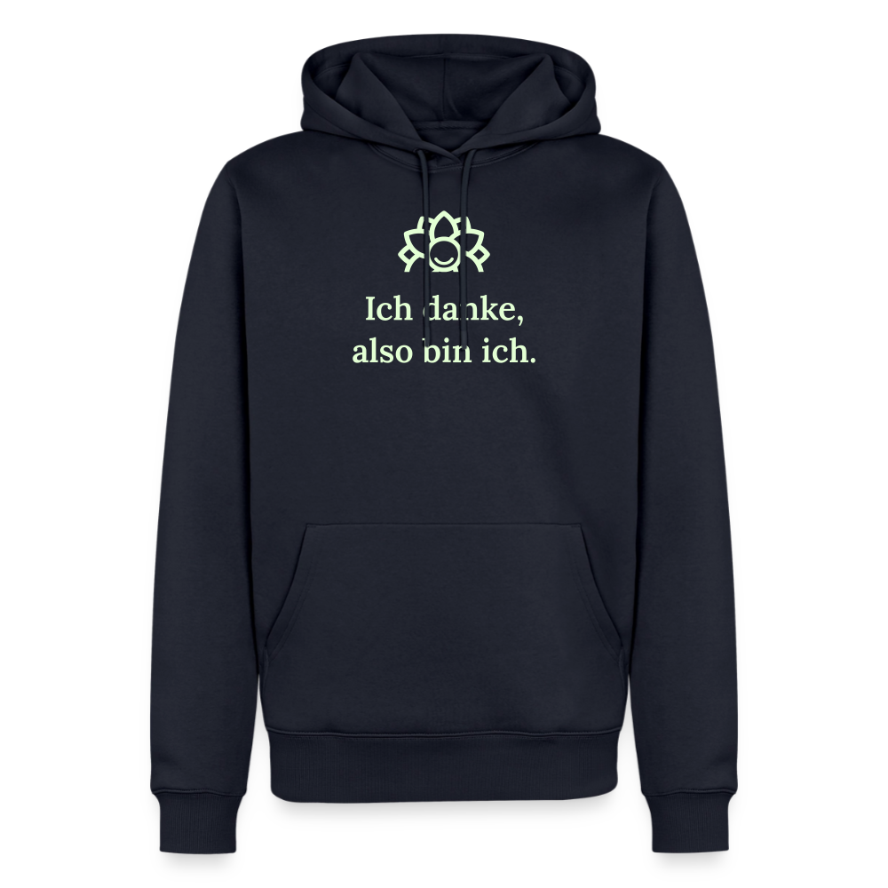 Hoodie „Ich danke, also bin ich.“ | Herren * - Navy