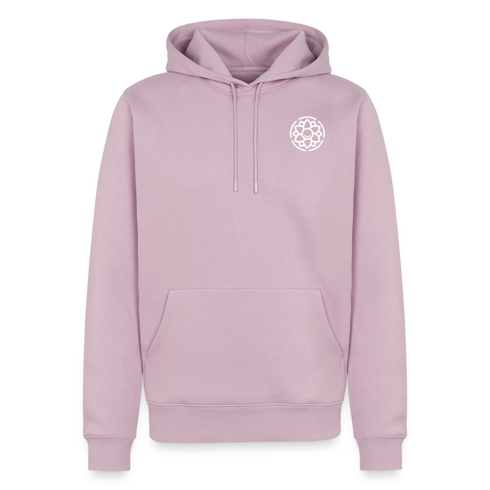 Design-Hoodie „Dankbarkeit“ für Herren aus Bio-Baumwolle, Farbe: rosa – Dankfabrik.