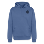 Design-Hoodie „Dankbarkeit“ für Herren aus Bio-Baumwolle, Farbe: blau – Dankfabrik.