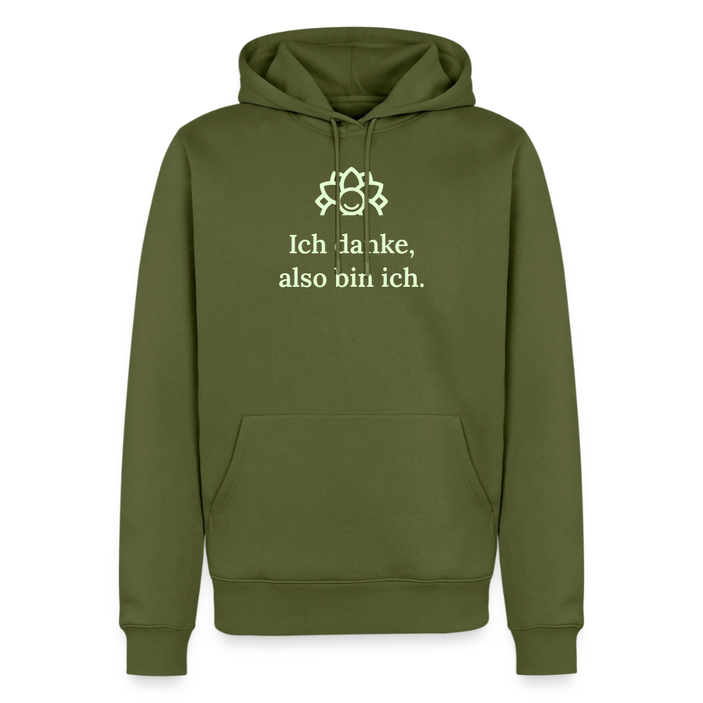 Hoodie „Ich danke, also bin ich.“ | Herren * - Khaki