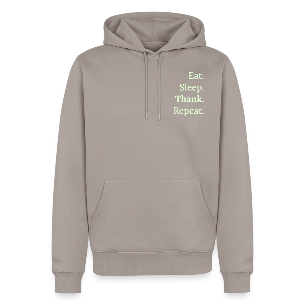 Hoodie „Eat. Sleep. Thank. Repeat.“ | Herren * - Taupe