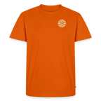 Design T-Shirt „Seid lieb zueinander“ für Herren aus Bio-Baumwolle, Farbe: orange – Dankfabrik.