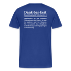 Design T-Shirt „Dankbarkeit“ für Herren aus Bio-Baumwolle, Farbe: blau – Dankfabrik.