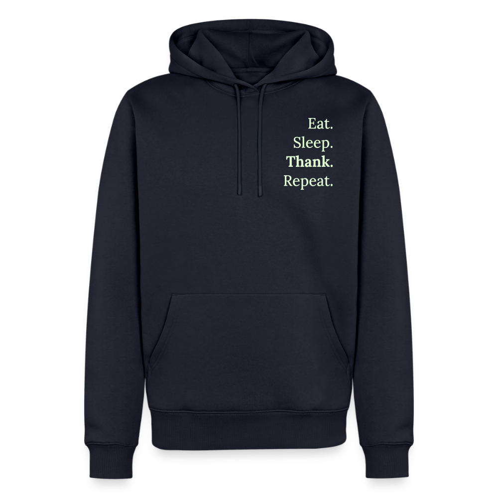 Hoodie „Eat. Sleep. Thank. Repeat.“ | Herren * - Navy