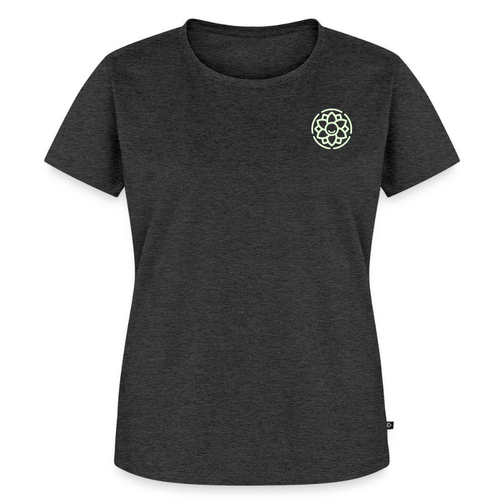 Design T-Shirt „Ich danke, also bin ich“ für Damen aus Bio-Baumwolle, Farbe: anthrazit – Dankfabrik.