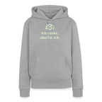 Design-Hoodie „Ich danke, also bin ich“ für Damen aus Bio-Baumwolle, leuchtende Farbe: grau – Dankfabrik.