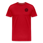 Design T-Shirt „Dankbarkeit“ für Herren aus Bio-Baumwolle, Farbe: rot – Dankfabrik.