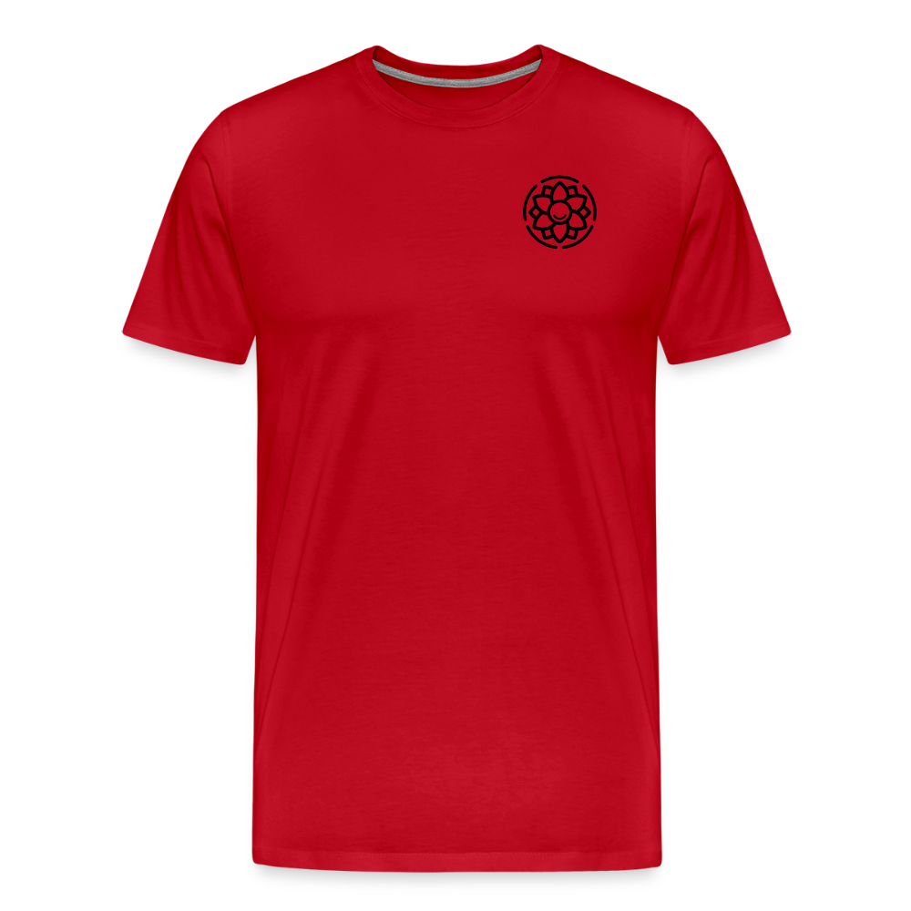 Design T-Shirt „Dankbarkeit“ für Herren aus Bio-Baumwolle, Farbe: rot – Dankfabrik.