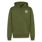 Design Hoodie „Ich danke, also bin ich“ für Herren aus Bio-Baumwolle, Farbe: khaki – Dankfabrik.