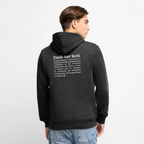 Getragener Design-Hoodie „Dankbarkeit“ für Herren aus Bio-Baumwolle, Farbe: anthratiz – Dankfabrik.