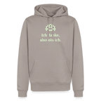 Hoodie „Ich danke, also bin ich.“ | Herren * - Taupe