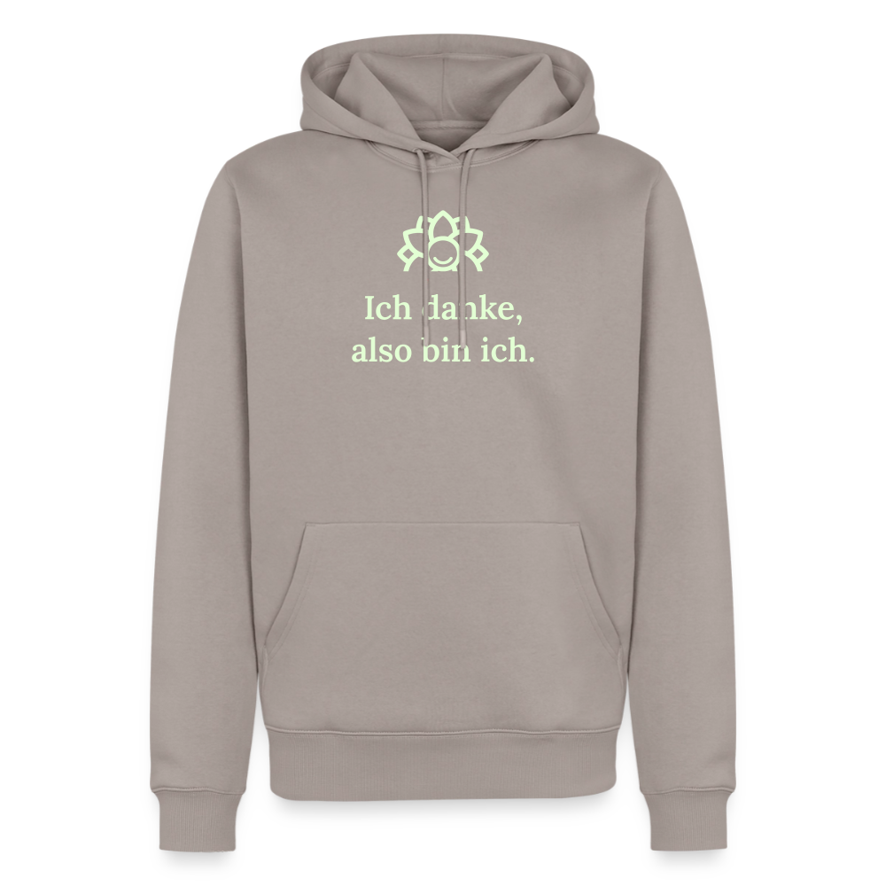 Hoodie „Ich danke, also bin ich.“ | Herren * - Taupe