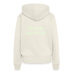 Design-Hoodie „Ich danke, also bin ich“ für Damen aus Bio-Baumwolle, Farbe: weiß – Dankfabrik.