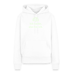 Design-Hoodie „Ich danke, also bin ich“ für Damen aus Bio-Baumwolle, leuchtende Farbe: weiß – Dankfabrik.