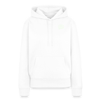 Design Hoodie „Seid lieb zueinander“ für Damen aus Bio-Baumwolle, Farbe: weiß – Dankfabrik.