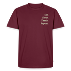 T-Shirt „Eat. Sleep. Thank. Repeat.“ | Herren * - Burgunderrot