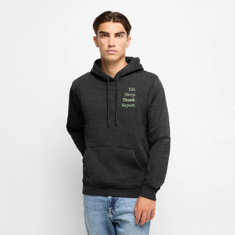 Hoodie „Eat. Sleep. Thank. Repeat.“ | Herren * - Anthrazit meliert