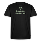 Design T-Shirt „Ich danke, also bin ich“ für Herren aus Bio-Baumwolle, leuchtende Farbe: schwarz – Dankfabrik.