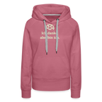 Design-Hoodie „Ich danke, also bin ich“ für Damen aus Bio-Baumwolle, leuchtende Farbe: rosa – Dankfabrik.