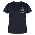 T-Shirt „Eat. Sleep. Thank. Repeat.“ | Damen * - Navy