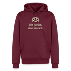 Hoodie „Ich danke, also bin ich.“ | Herren * - Burgunderrot