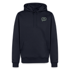 Design Hoodie „Seid lieb zueinander“ für Herren aus Bio-Baumwolle, Farbe: navy-blau – Dankfabrik.