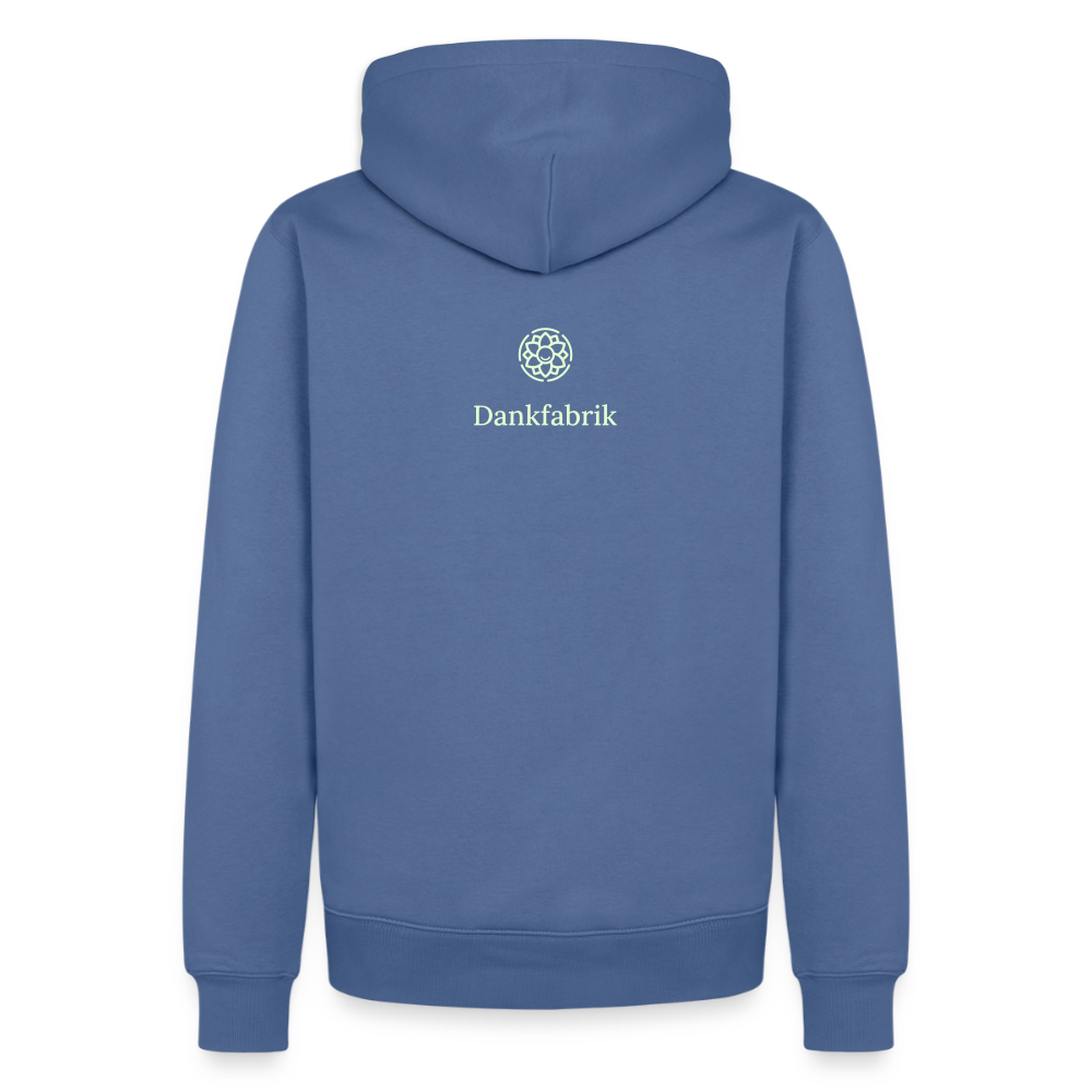 Hoodie „Ich danke, also bin ich.“ | Herren * - Taubenblau
